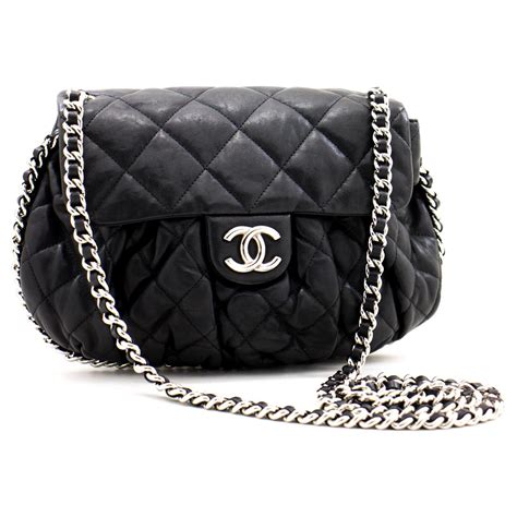 chanel black large chain around crossbody bag|chanel crossbody bag vintage.